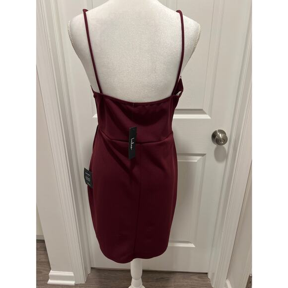 NWT LULUS Burgundy Spaghetti Strap Dress size large XL - Picture 4 of 6